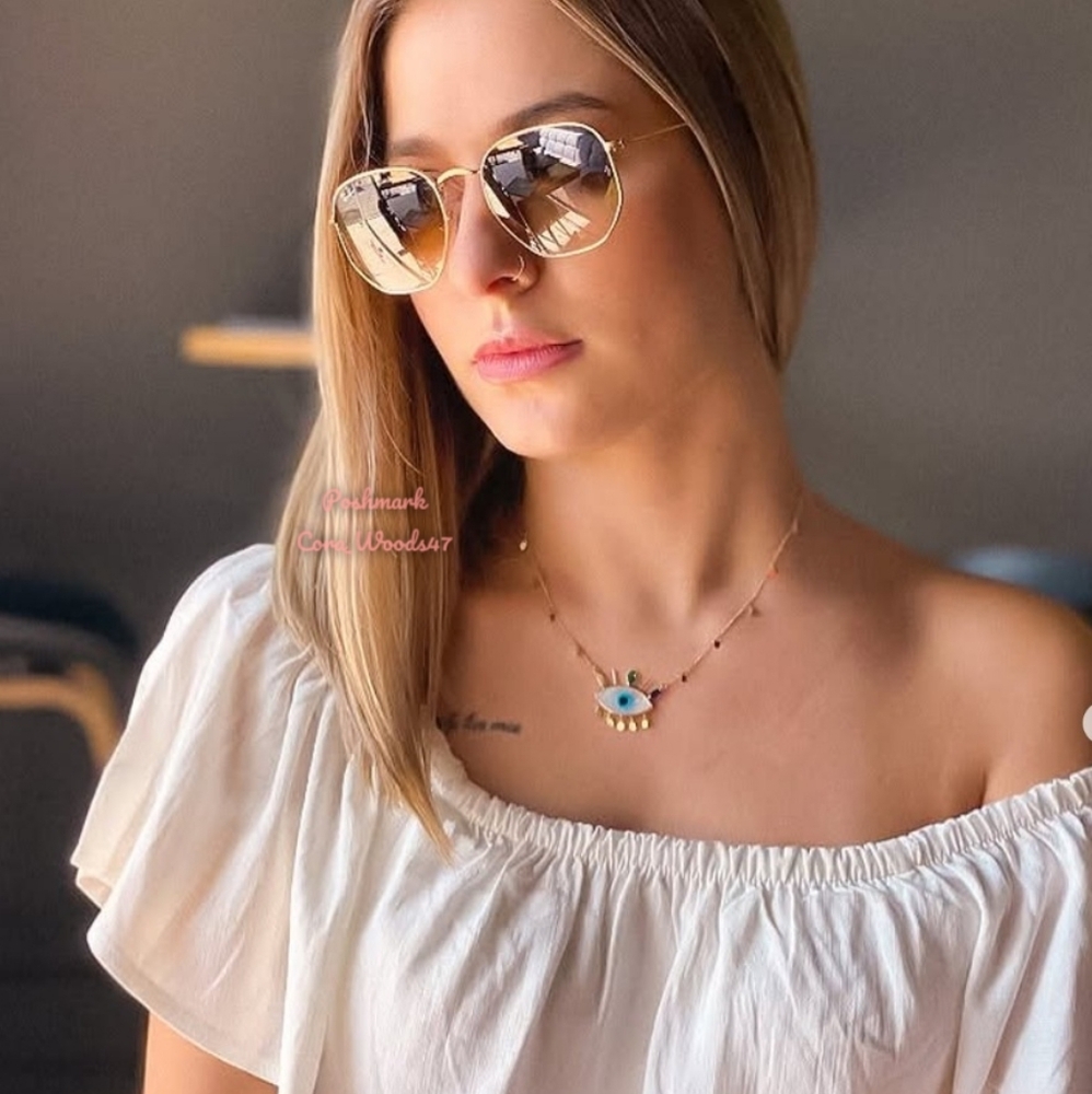 Ray-Ban Hexagonal Gradient Brown Lenses RB3548N Gold Frame Unisex New - Picture 15 of 15